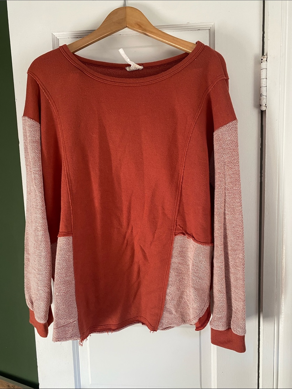 Bibi crewneck oversized soft sweatshirt rust orange size large